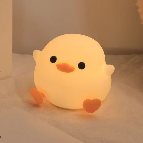 Veilleuse en forme de canard, veilleuse décompressante en silicone, lampe d'ambiance pour table de chevet, cadeau original. (1/5)