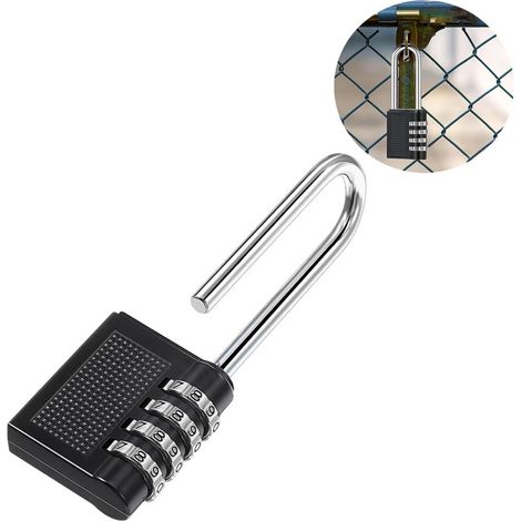 1 cadenas à code numérique noir, pour valise, casier, armoire, usage intérieur et extérieur (salle de sport, garage) (1/4)