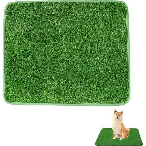 46cm71cm Toilettes pour Chien avec Herbe Artificielle Tapis D'entraînement Toilette en Gazon Artificiel Litière Portable pour Chiens l’Apprentissage pour l'intérieur et l'extérieur Balcon Maison (1/5)