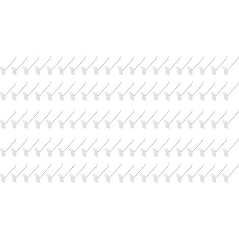 50 Metallwinkel für Lochplatten, Metallhalterungen für Warenträger und Verkaufsdisplays, 15 cm lang, 3,3 mm Durchmesser, silberfarben (1/5)