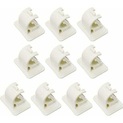 Lot De 10 Crochets Support De Tringle à Rideau Auto-AdhéSif, Pas De Supports De Crochet De Draperie De Forage, Support De Tige De Fixation, pour Serviettes, Rideaux, Manteaux (1/4)