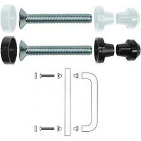 2PZ FISSAGGIO SINGOLO PER LEGNO-ALLUMINIO - mm.300/350 in nylon colore nero