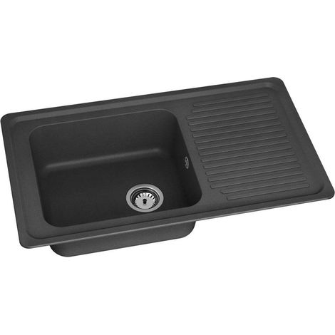 Carea Cuisine & Bain – Évier à encastrer Vénus 1 bac – Carealith® résistant à la chaleur – 86x50x22 cm – Réversible avec égouttoir – Fabrication française
