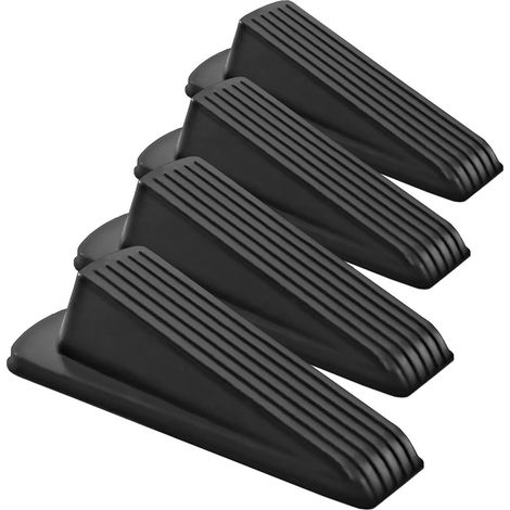 Cale-porte, lot de 6, en nylon et plastique robuste, antidérapant, pour bureau, maison, cuisine, noir (1/5)