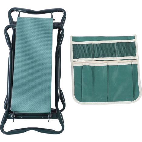 Folding garden kneeling seat, comfortable multi-functional kneeling bench with tool bag for outdoor gardening (1/5)