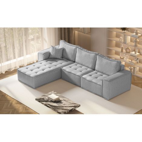 Kaiser Möbel L-förmige Bohoo-Maxi-Ecke in zeitlosem Design Grau Links (1/5)
