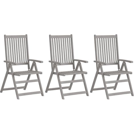 Maison Exclusive - Verstellbare Gartenstühle 3 Stk. mit Auflagen