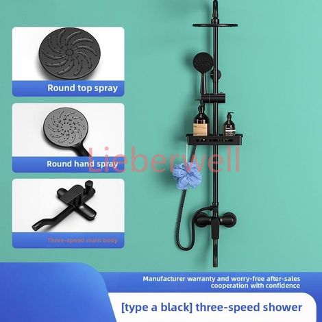 Ensemble de douche gris pistolet, Spray supérieur de salle de bains avec douche pressurisée, ensemble complet haut de gamme, mode moderne, équipement de salle de bain, ensemble de douche (1/5)