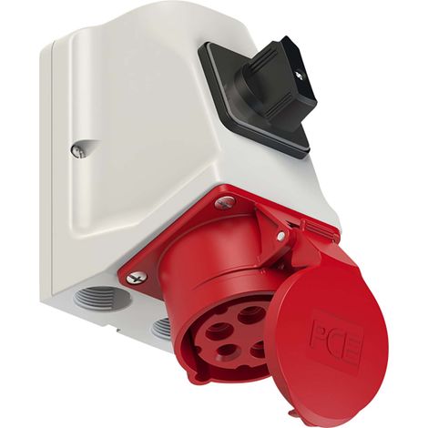 PCE Prise murale CEE avec interrupteur, 5 pôles, 16 A, 400 V, IP44 (1/3)
