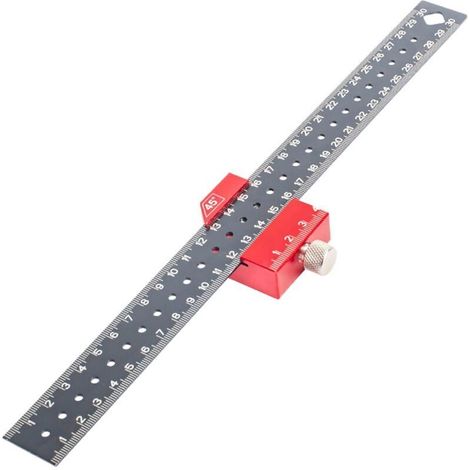 300-mm-Metall-Markierlineal, Zimmermannswinkel, Kombinations-Metalllineal mit 45°/90°-Markierungsanschlag, DIY-Zeichnung – Crezuo