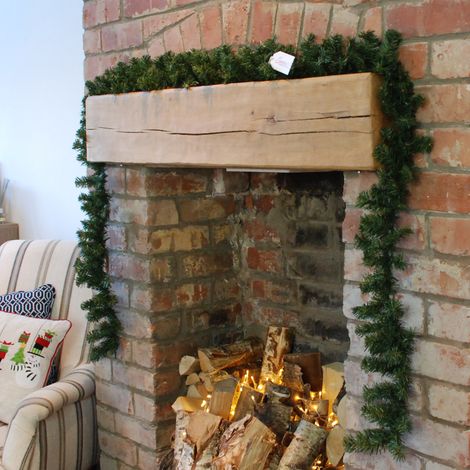 2.7m (9ft) x 20cm Samuel Alexander Pine Christmas Garland Plain Green (1/5)