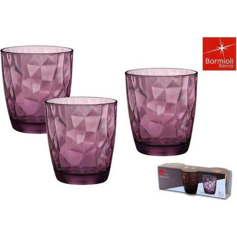 BORMIOLI DIAMOND BICCHIERE ACQUA 3 PZ PURPLE