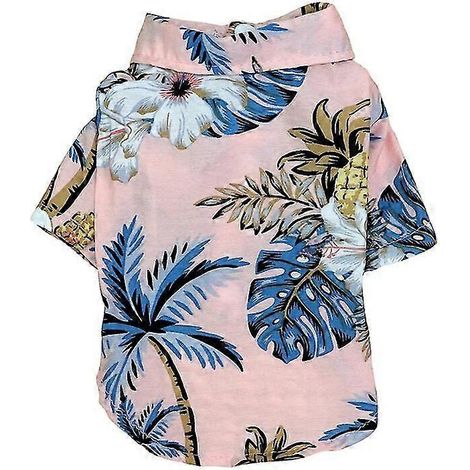 Ropa para perros estilo hawaiano Ropa para bulldog francés Ropa de verano para perros pequeños y medianos Cachorro Chihuahua Ropa Perro Pug Rosa Cocotero (1/5)