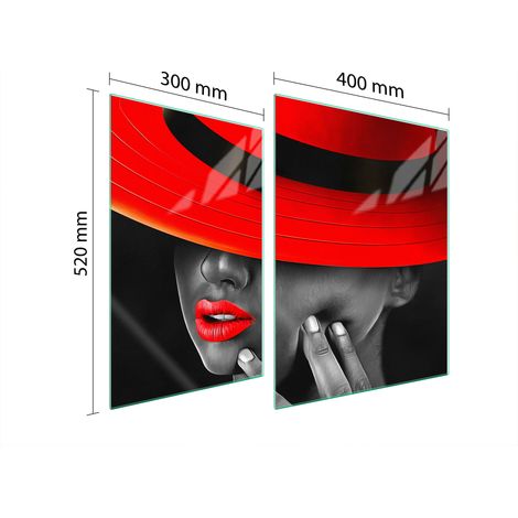 GLASSCHUTZPLATTE FÜR HERD 70x52 FRAUEN (1/5)
