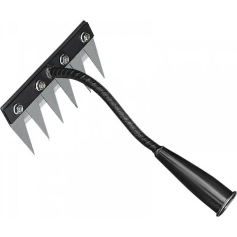 Rateau de Désherbage, Rateau Jardin, Rateau Bertaus, Outillage de Jardin, Râteau de Désherbage de Jardin en Acier Au Carbone, Outil Manuel des Mauvaises Herbes Remover, Griffe de Jardin, 6 Dents (1/5)