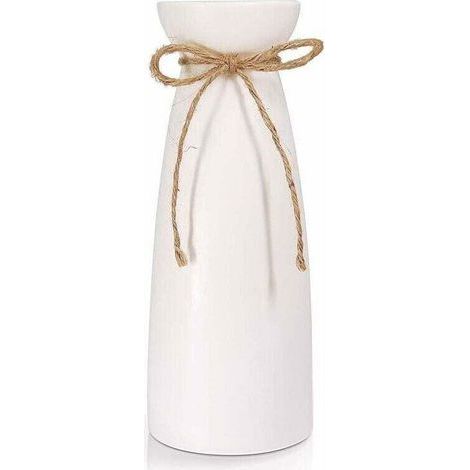 Vase en Céramique, Grand Vase à Fleurs Blanc, Décoration Vase de Table Moderne, Vase Décoratif de Haute Qualité, pour Maison, Fête, Centre de Table de Mariage(23cm) (1/3)