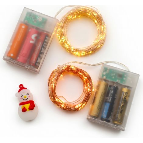 Catena luminosa LED 10 m 100 luci 3 pile senza pile modello 19 (1/5)