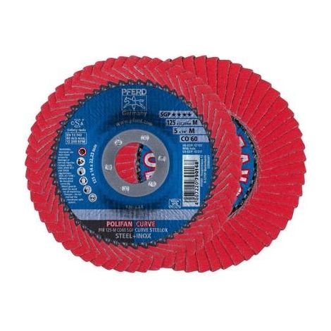 Pferd – Disque à lamelles pour meuleuse 125 mm grain 60 – Soudure d'angle supérieur à 5 mm – Performance d'enlèvement élevée – Pour acier (1/10)
