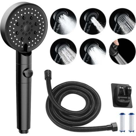 Ulisem Water Saving Shower Head, High Pressure Shower Head with 2M Hose, Increased Pressure for Cleaning (1/4)