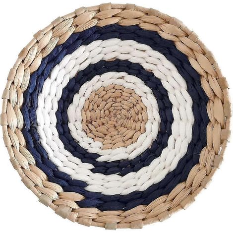 Panier en jonc de mer tressé, décoration murale pour salon style ferme-20cm Style A (1/5)