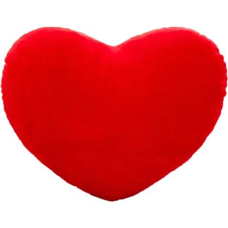 Coussin décoratif en peluche rouge en forme de cœur, adorable, idéal comme cadeau. (1/3)