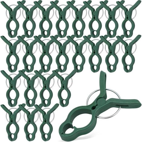 24 Clips de Support de Tige pour Tomates en Plastique Vert, Lot de 24pcs, Pince de Jardin pour Fixation et Soutien des Plantes Potagères (1/5)