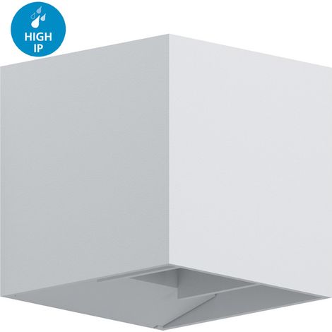 Applique Biemissione Esterno Contemporanea Calpino Alluminio Bianco Led (1/5)