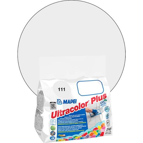 Mapei – Joint de carrelage ULTRACOLOR PLUS 111 gris argenté – Mortier hydrofuge et résistant aux moisissures – Pour joints jusqu'à 20 mm – 2 kg
