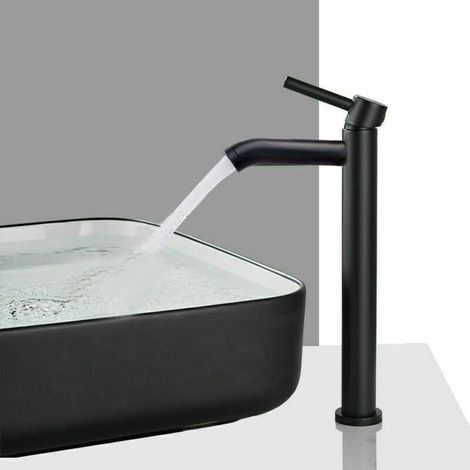 Vtizikl Robinet de salle de bainrobinet de lavabo noir robinet de sallebainadapté pour un diamètre intérieur de 32 mm à 42 mm (1/5)