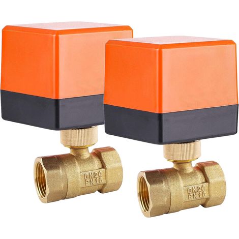 Lot de 2 Valve de Zone 2 Voies DN20 G3/4" AC 230V Valves Boisseau (1/5)