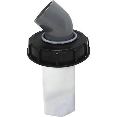 Couvercle de cuve IBC en nylon lavable avec couvercle et trou d'aération, couvercle de fût IBC durable avec filtre pour cuve d'eau de pluie IBC 1000 litres DN 75 en feutre aiguilleté (noir) (1/5)