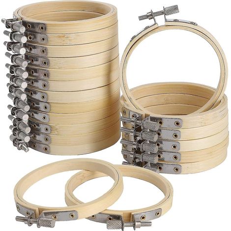 Set mit 20 Stickrahmen aus Bambus, 7,6 cm (3 Zoll), für Kreuzstich - Lh-1--