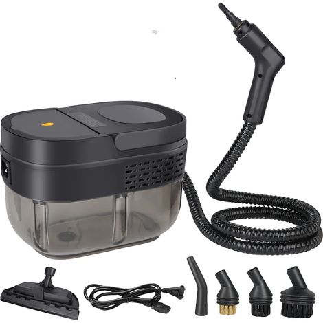 Nettoyeur à vapeur portatif, 2500W de puissance, capacité de 1600ml, noir, 220V-240V prise EU-a (1/2)