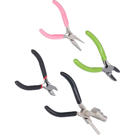 Pince à bijoux 4 pièces, acier à haute teneur en carbone, pince diagonale pour créer des attaches, outil de sertissage et de torsion à main (1/5)