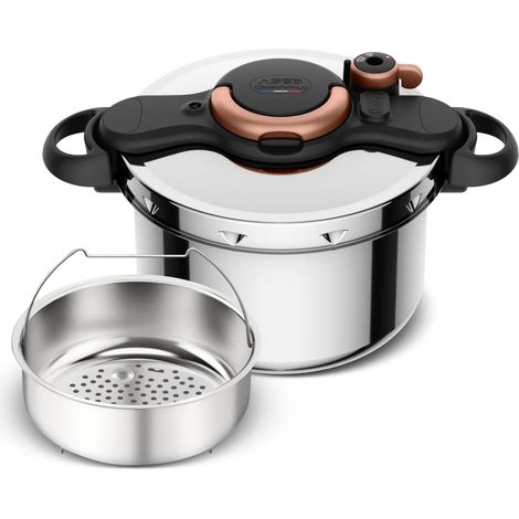 Cocotte Minute Clipso Minut Easy - Cuiseur vapeur - 6 L - Noir (1/5)