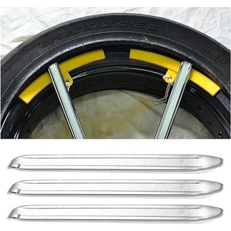 Démonte-pneu 3 pièces en acier inoxydable pour vélo, scooter, moto et voiture – outil de réparation robuste pour démonter et monter les pneus (1/5)