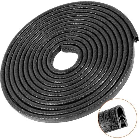 TRADE SHOP - Protezione Portiera Auto Forma A U Bordi Antigraffio Strisce Protezione Nero 5mt -