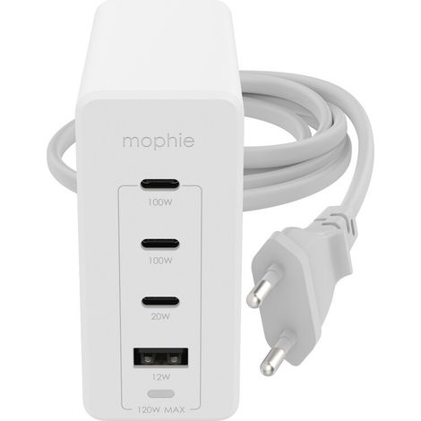 Mophie Speedport 120 4-Port GaN Ladegerät (120 W), weiß