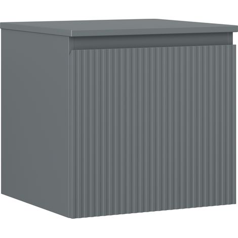 Mexen Rivel Badezimmerschrank unter Waschbeckenschrank 50 cm mit Platte, 1 Schublade, gerillt, Graphit matt - 91A20-05047-1-BFC (1/5)