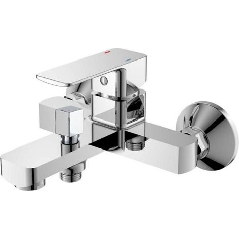 RUBINETTO MISCELATORE VASCA DA BAGNO OTTONE CROMATO ATTACCO DOCCIA SHAPE 87116