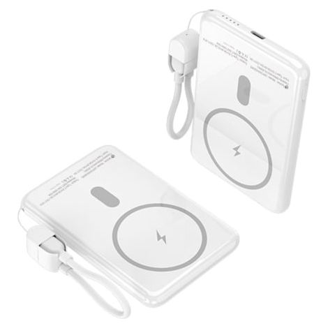 Powerbank 5000mAh Leotec LEPOWW20W5W/ 20W/ Wireless/ Blanca/ Incluye Cable USB Tipo-C