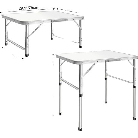 Mesa plegable, construcción de aluminio resistente, diseño que ahorra espacio, 75×55×5 cm (1/2)
