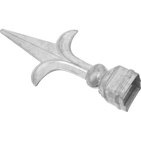 Capuchon décoratif en métal gris foncé pour clôture de jardin (1/5)
