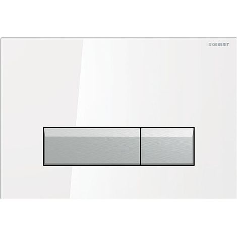 Geberit Sigma 40 Drückerplatte 2-Mengen-Spülung geeignet für Einbau von SK mit Geruchsabsaugung Weiß/Aluminium gebürstet (1/3)
