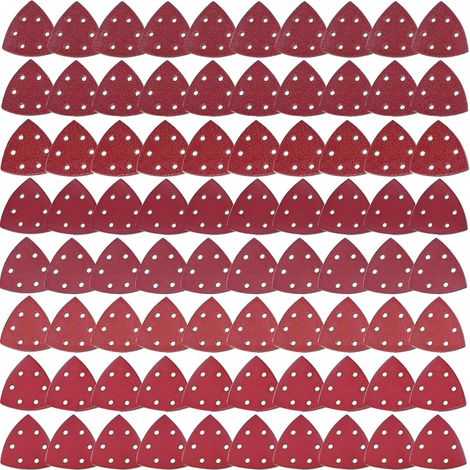 Ineasicer 80 pièces de papier de verre triangulaire grain 60/80/120/240 pour le ponçage et le polissage (1/5)