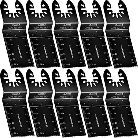 10 PCS Lame de Scie Oscillante, 35 mm Saw Blades Accessoires Kit, Lames Universelles, d'Outils Multifonctions Oscillants pour Couper Métal, Bois et Plastique - (1/5)