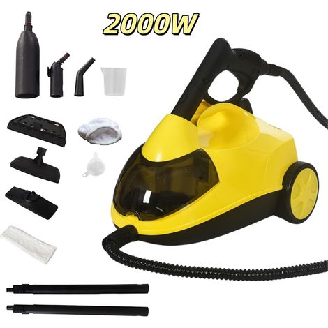 Nettoyeur Vapeur - Nettoyeur Vapeur Multifonction 2000W - Réservoir 2L - 5 Bars - Câble 5 m - Température vapeur 106°C - jaune (1/5)