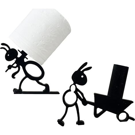Set di 2 porta rotoli di carta igienica a forma di formica, divertente porta carta igienica a forma di carriola, graziosa decorazione per il bagno, porta rotolo di carta igienica a forma di formica (n