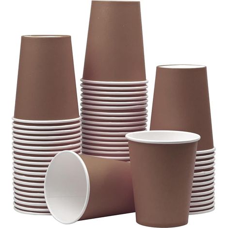 Lot de 60 gobelets en papier kraft brun 8oz pour mariage, pique-nique, BBQ, voyage et événements - Tasses jetables écologiques pour fêtes et DIY (1/4)