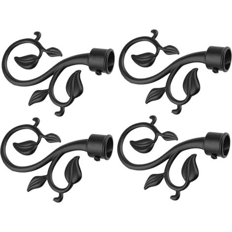 4 embouts décoratifs noirs pour tringle à rideaux, accessoires de décoration pour tringle à rideaux. (1/5)